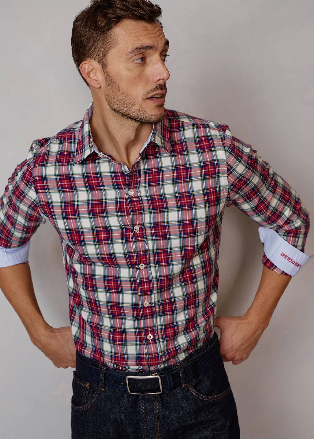 Luis Trenker Camicia con motivo a quadri Lubodo Negozi Online