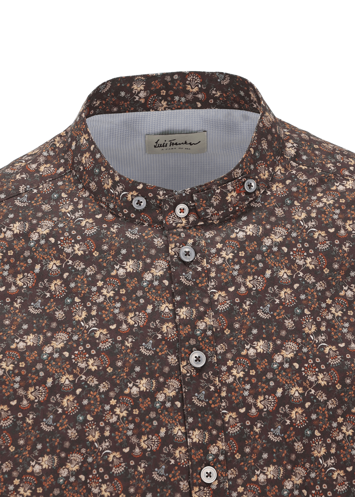 Luis Trenker Camicia con motivo floreale Lubernet Promozione Limitata