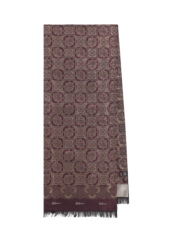 Luis Trenker Sciarpa in seta jacquard modello Lufranzi Saldi Di Fabbrica