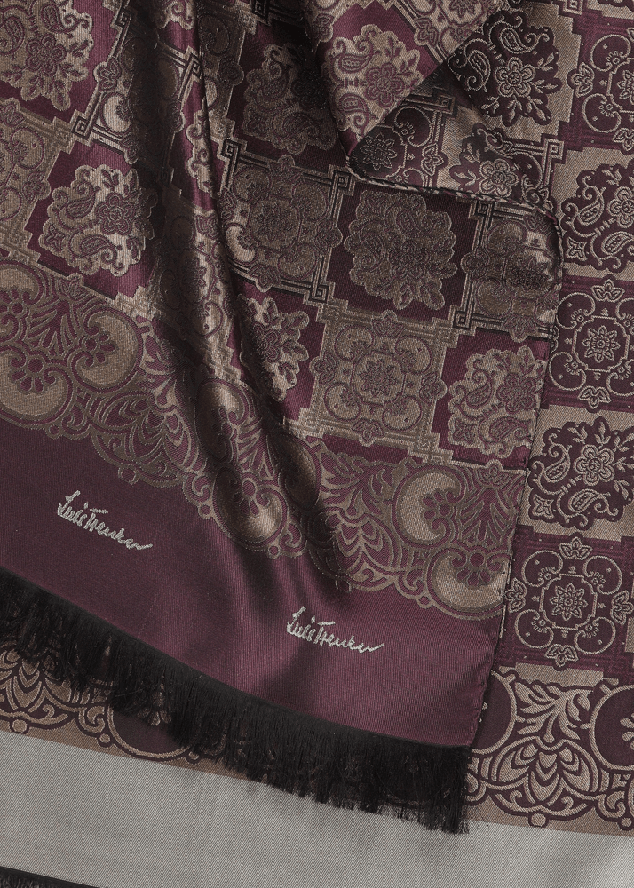 Luis Trenker Sciarpa in seta jacquard modello Lufranzi Saldi Di Fabbrica