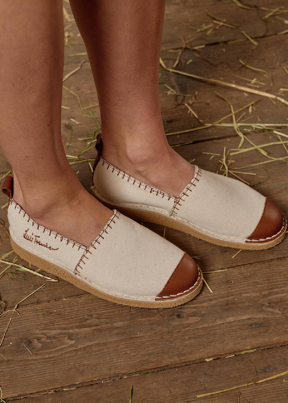 Luis Trenker Espadrillas in tela e pelle modello Ludrespa Sottocosto