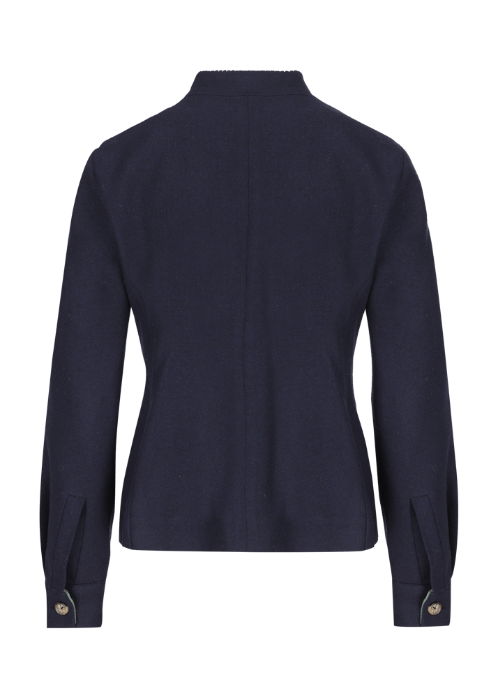 Luis Trenker Blazer di flanella con colletto alla coreana Luviola Vendita Economica