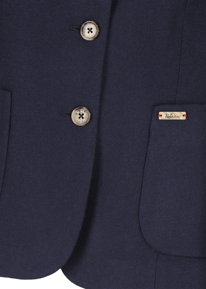 Luis Trenker Blazer di flanella con colletto alla coreana Luviola Vendita Economica
