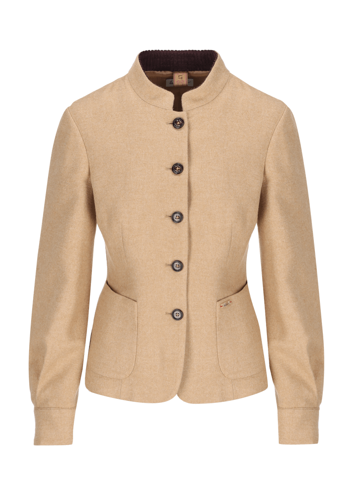 Luis Trenker Blazer di flanella con colletto alla coreana Luviola Saldi Di Fabbrica