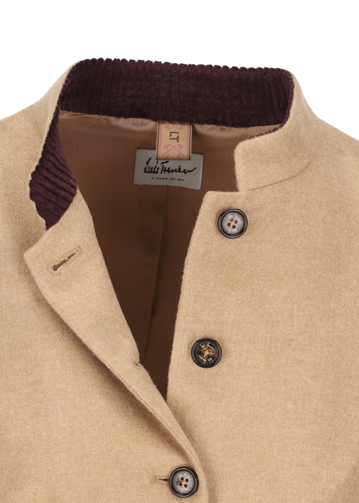 Luis Trenker Blazer di flanella con colletto alla coreana Luviola Saldi Di Fabbrica
