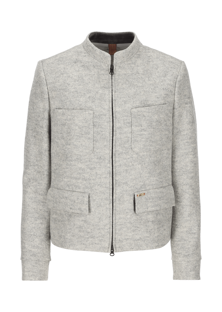 Luis Trenker Blazer in lana follata con cerniera Luanita Nuova