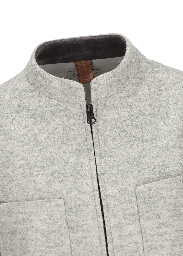 Luis Trenker Blazer in lana follata con cerniera Luanita Nuova
