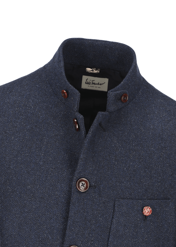 Luis Trenker Blazer con motivo a spina di pesce modello Lusandro Spedizione Gratuita