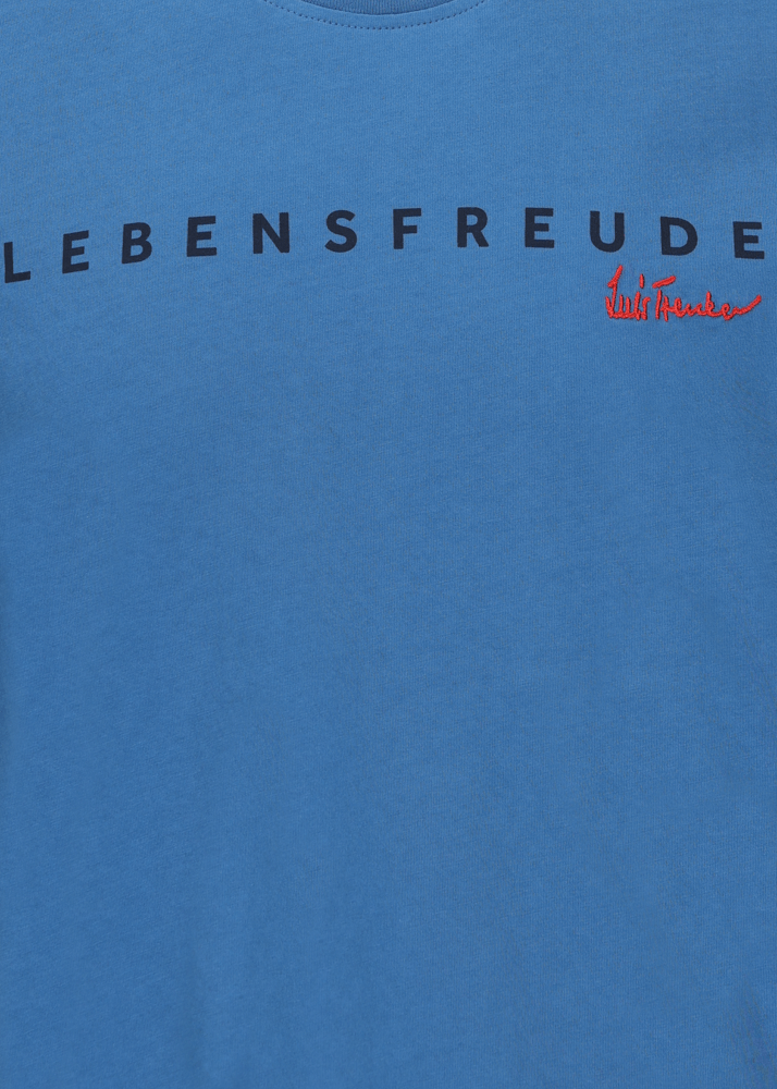 Luis Trenker T-shirt con scritta "Lebensfreude" Promozione Limitata