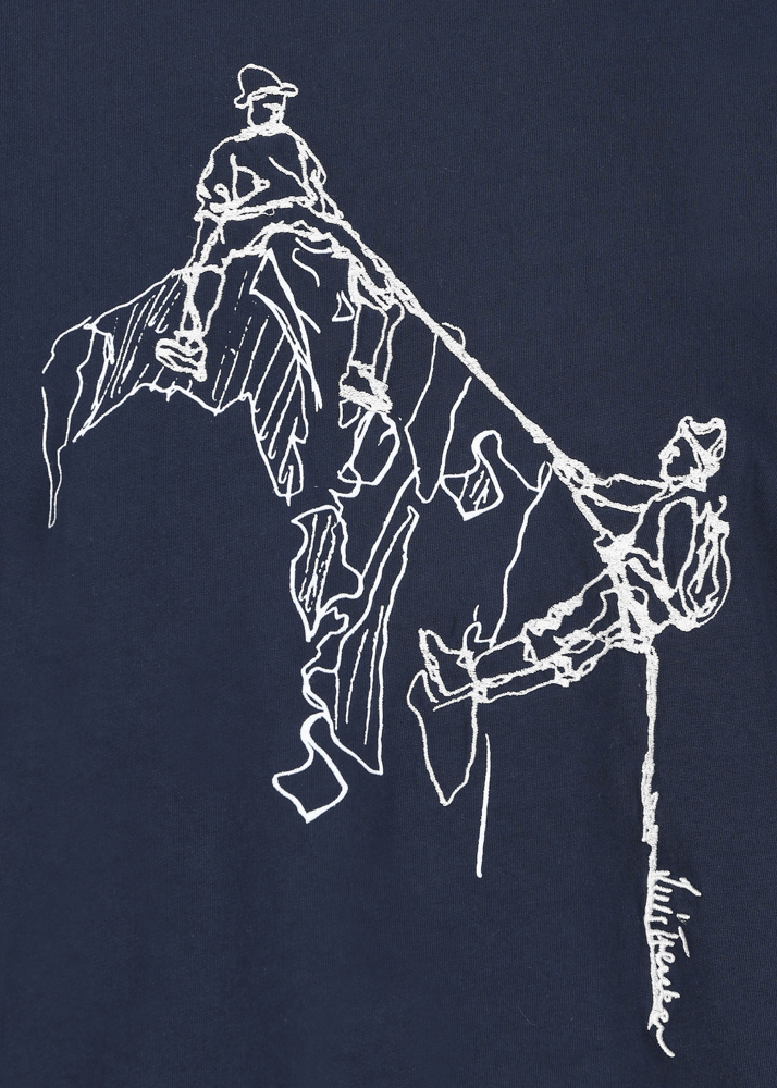 Luis Trenker T-shirt con stampa raffigurante due alpinisti Lueinar Shopping Online