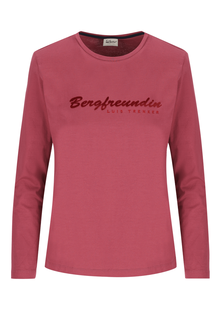 Luis Trenker Maglia a maniche lunghe con scritta "Bergfreundin" Hotsell