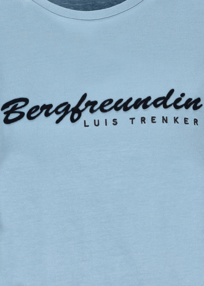 Luis Trenker Maglia a maniche lunghe con scritta "Bergfreundin" Vendita Calda