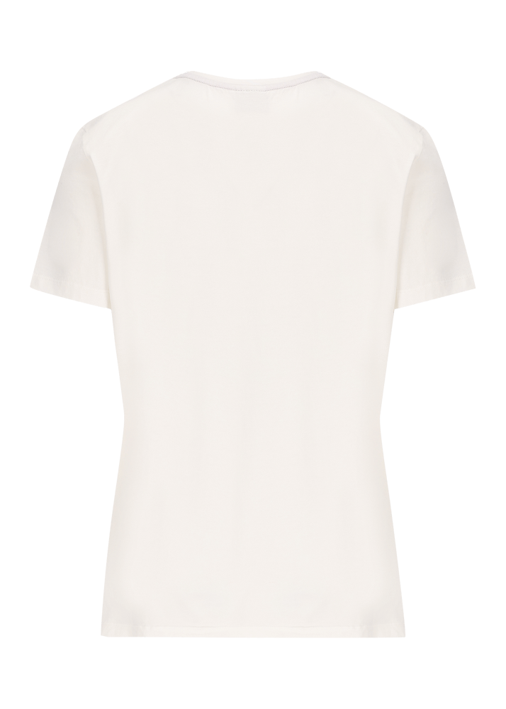 Luis Trenker T-shirt con scritta "Lebensfreude" Vendita Economica