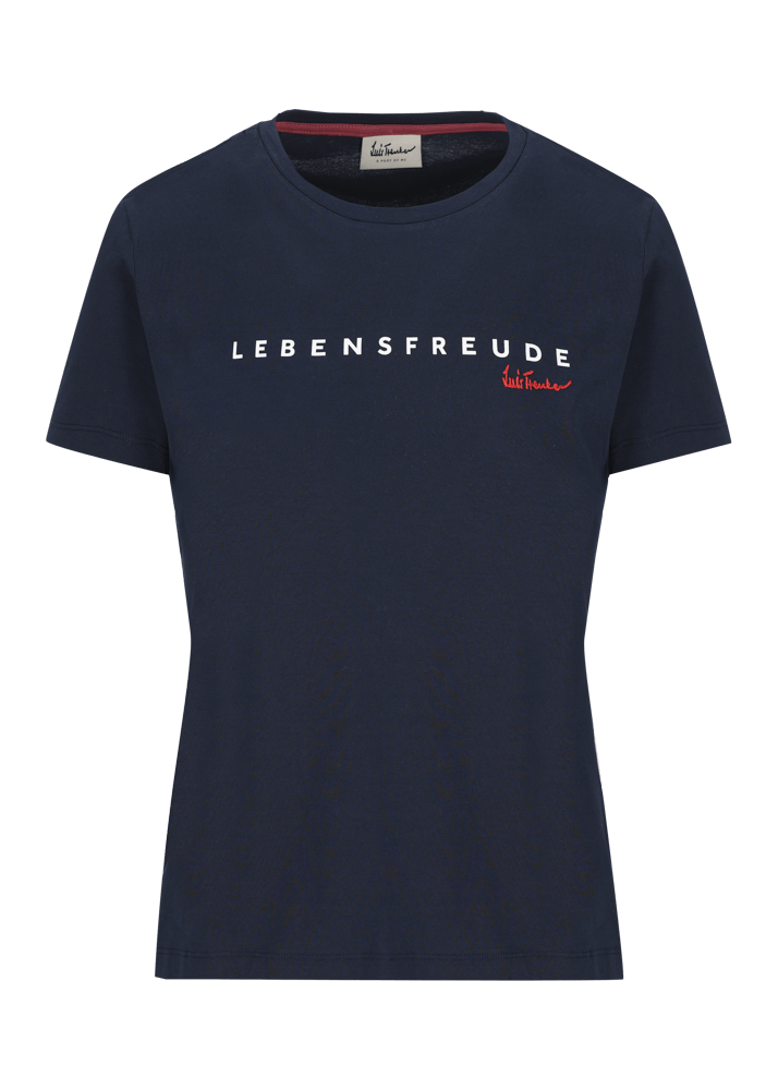 Luis Trenker T-shirt con scritta "Lebensfreude" Saldi Di Fabbrica