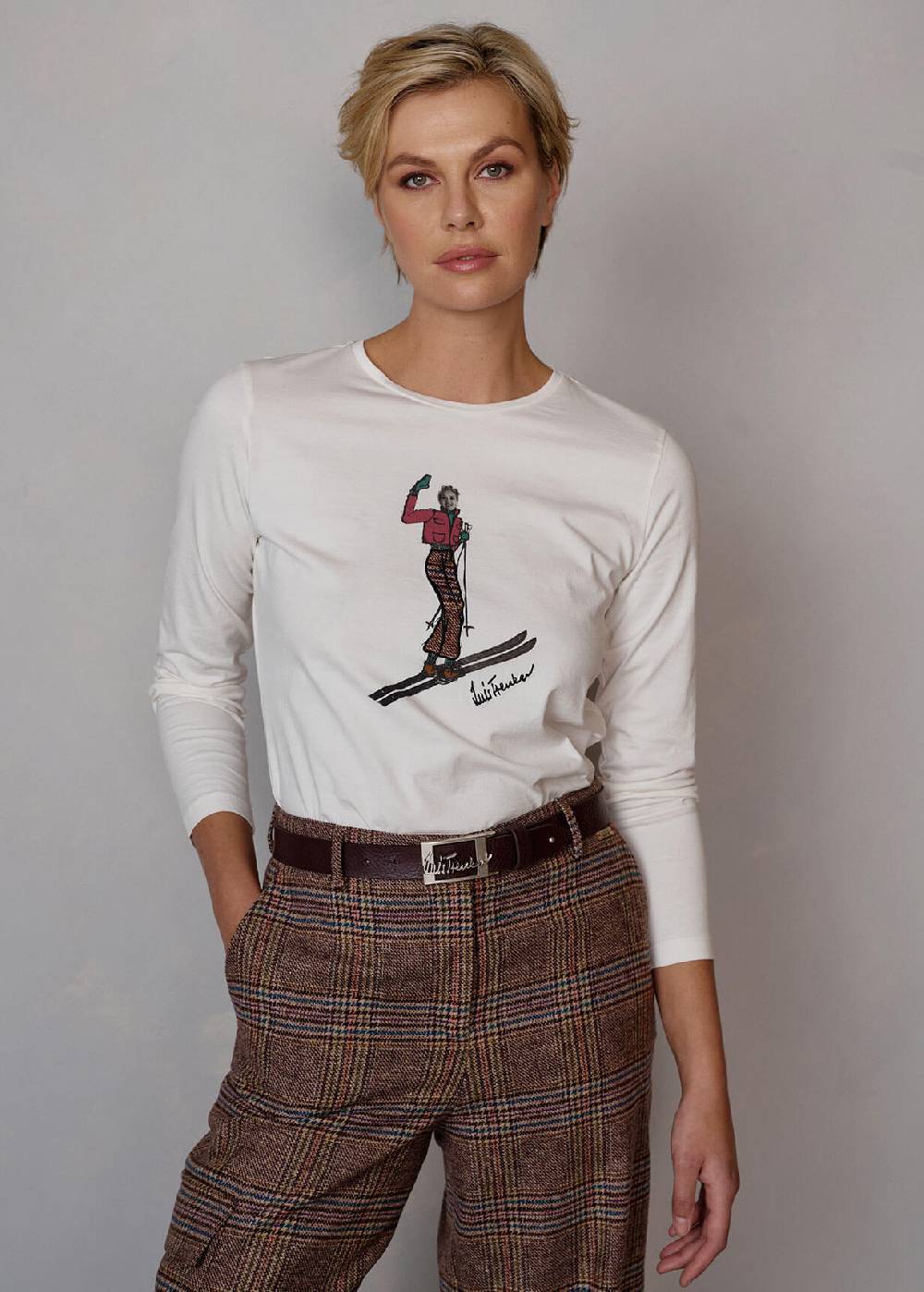 Luis Trenker Maglia a maniche lunghe con grafica Ludina I Più Venduti