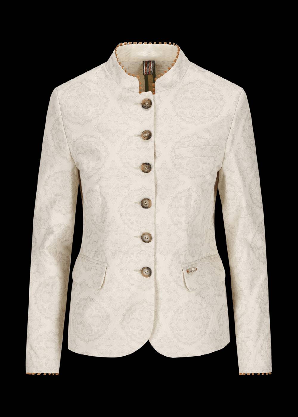 Luis Trenker Blazer in tessuto jacquard con motivo floreale modello Luranda Vendita