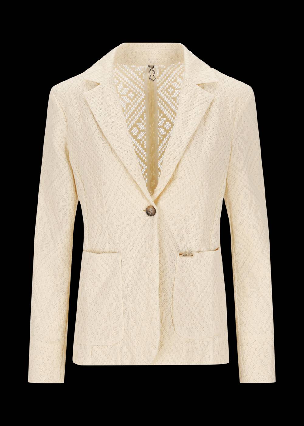 Luis Trenker Blazer monopetto a un bottone in pizzo e jersey modello Luregina Prezzo Ridotto
