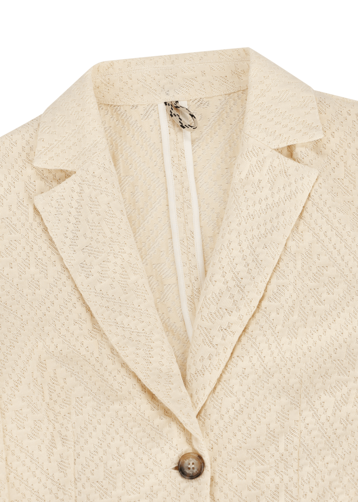 Luis Trenker Blazer monopetto a un bottone in pizzo e jersey modello Luregina Prezzo Ridotto