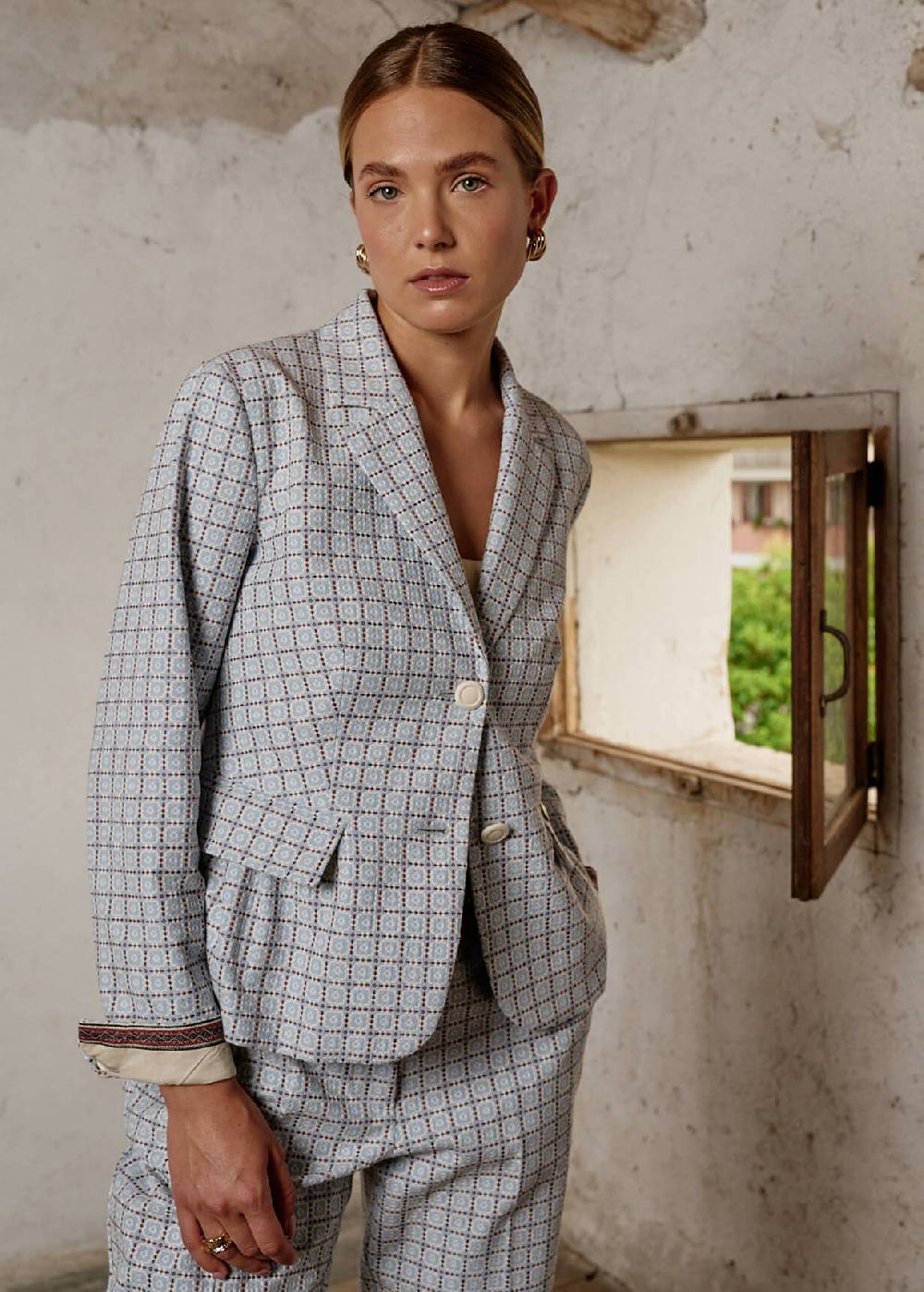 Luis Trenker Blazer in cotone jacquard modello Luramona Presa