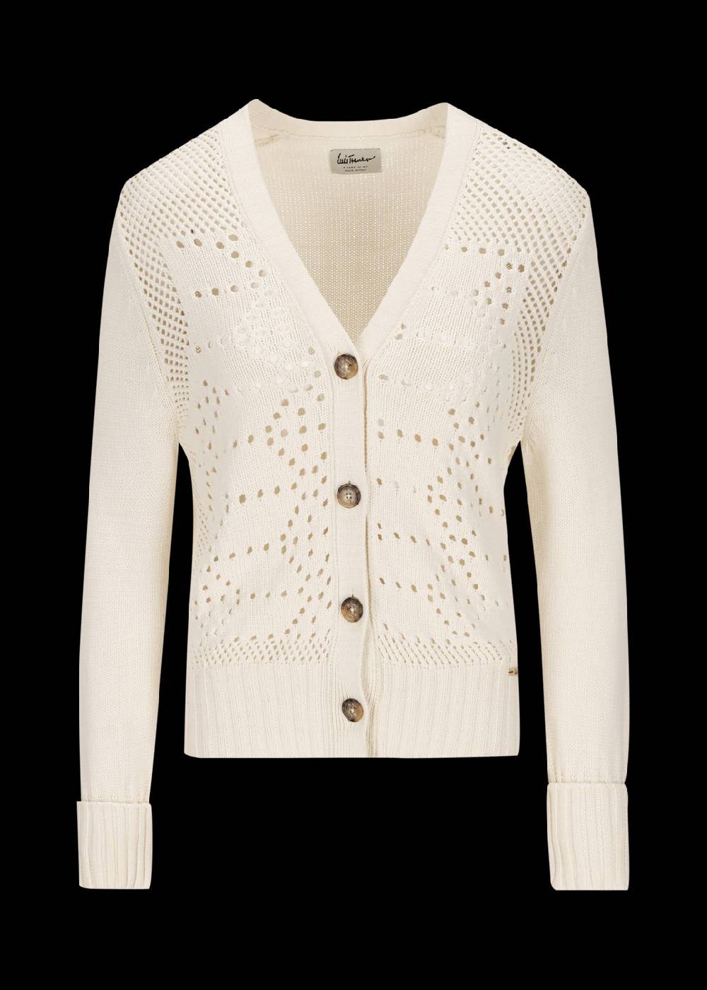 Luis Trenker Cardigan in maglia traforata in misto cotone modello Lualma Outlet