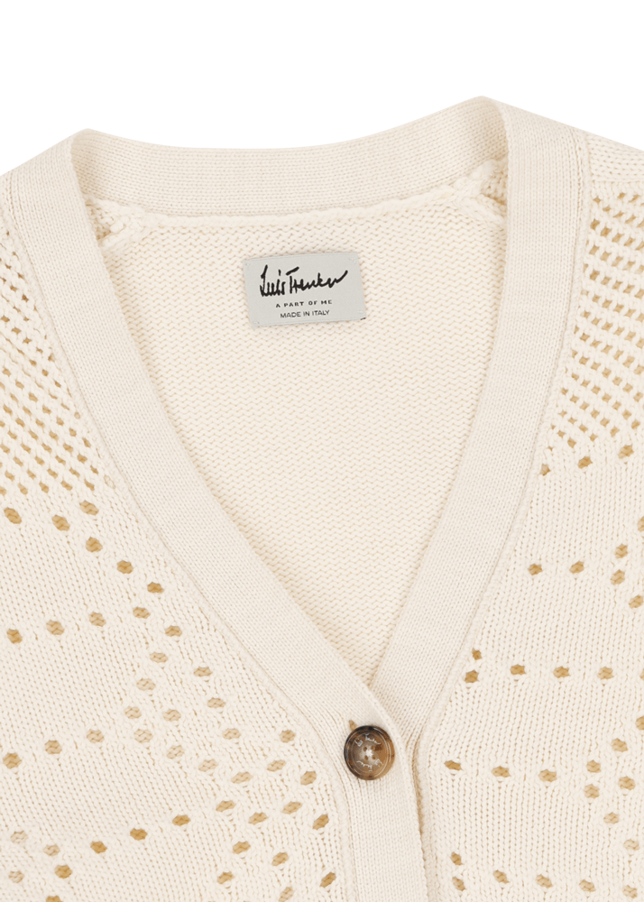 Luis Trenker Cardigan in maglia traforata in misto cotone modello Lualma Outlet