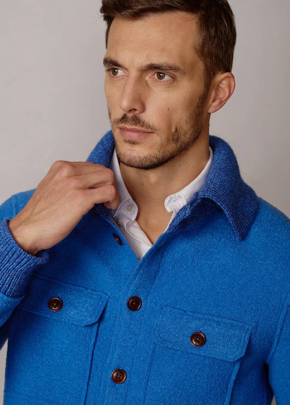 Luis Trenker Giacca camicia in lana follata Lustanley Hotsell