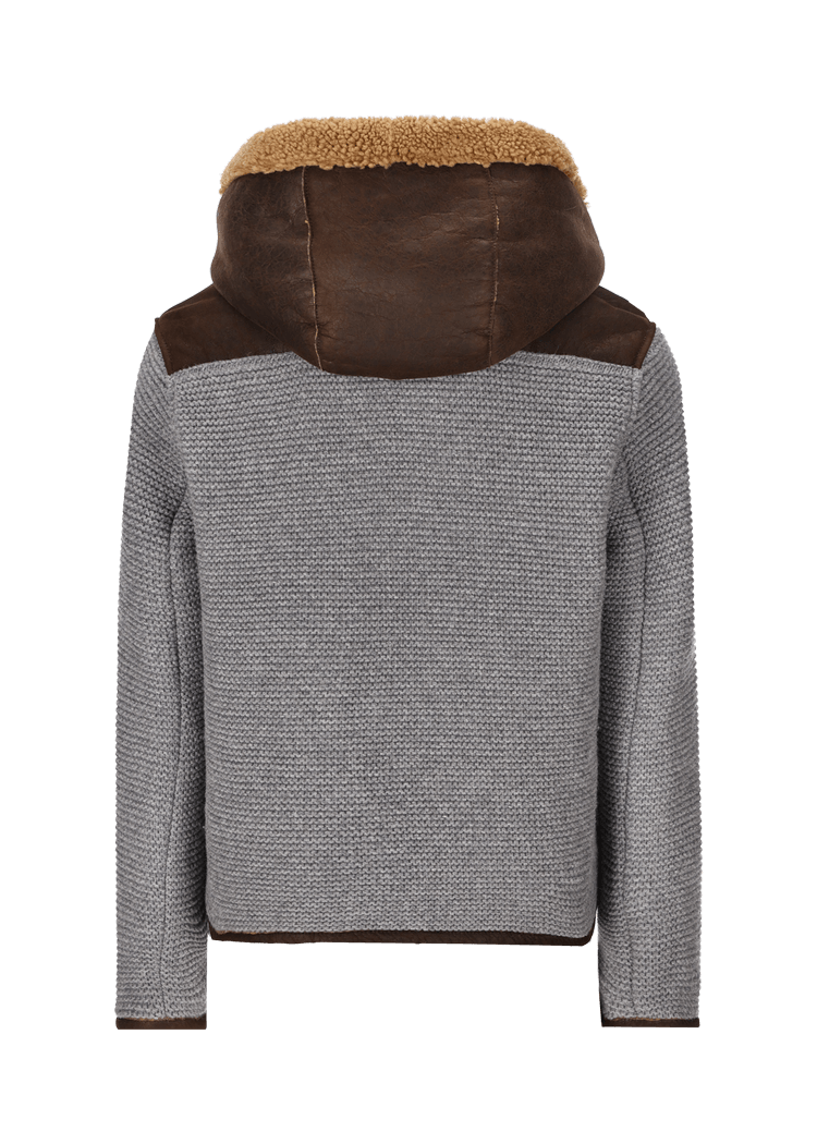 Luis Trenker Cardigan con parte anteriore in pelle Luwallace Pezzi Unici