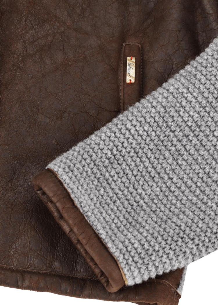 Luis Trenker Cardigan con parte anteriore in pelle Luwallace Pezzi Unici