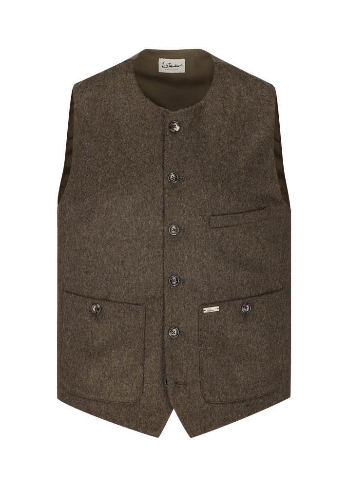 Luis Trenker Gilet in loden con scollo rotondo Lusven Fino Al -60%