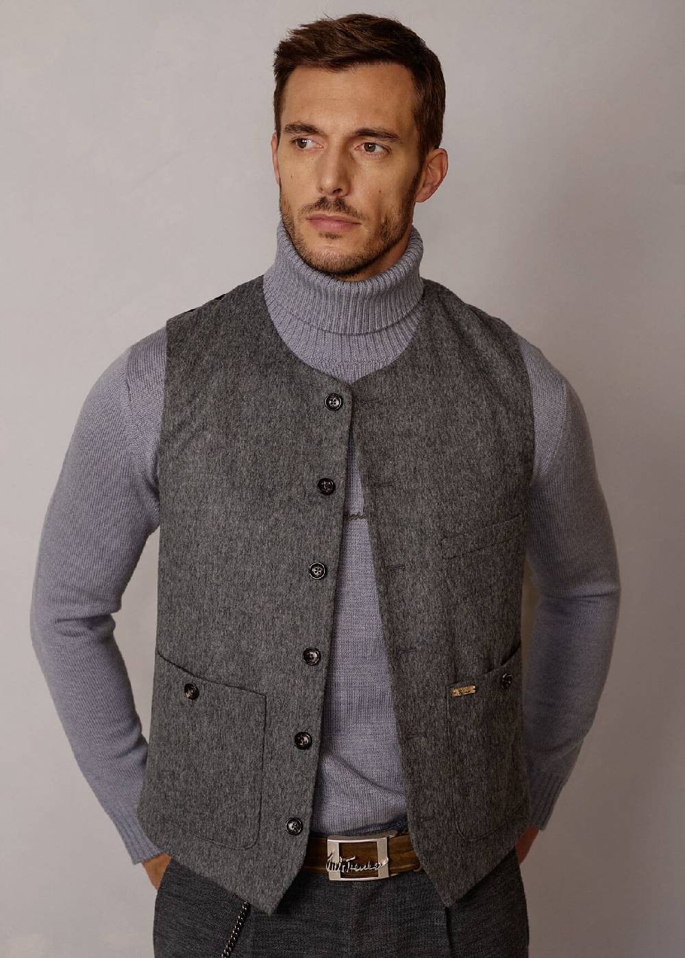 Luis Trenker Gilet in loden con scollo rotondo Lusven Shopping Online