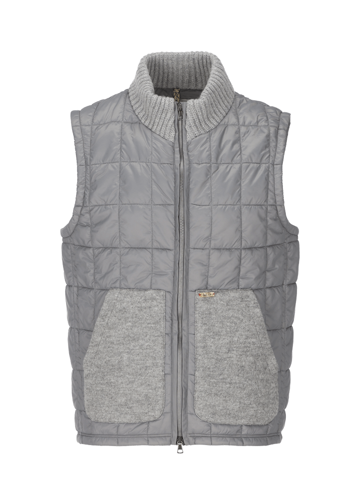 Luis Trenker Gilet in nylon con collo lavorato a maglia Lugus Prezzo Ridotto