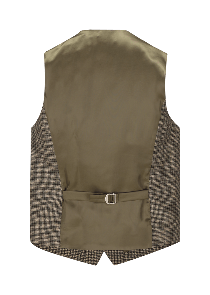 Luis Trenker Gilet con motivo pied-de-poule Lusven In Vendita