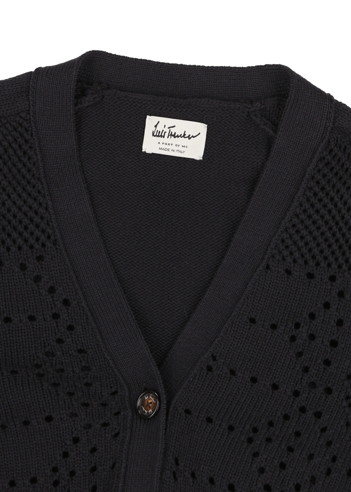 Luis Trenker Cardigan in maglia traforata in misto cotone modello Lualma Black Friday
