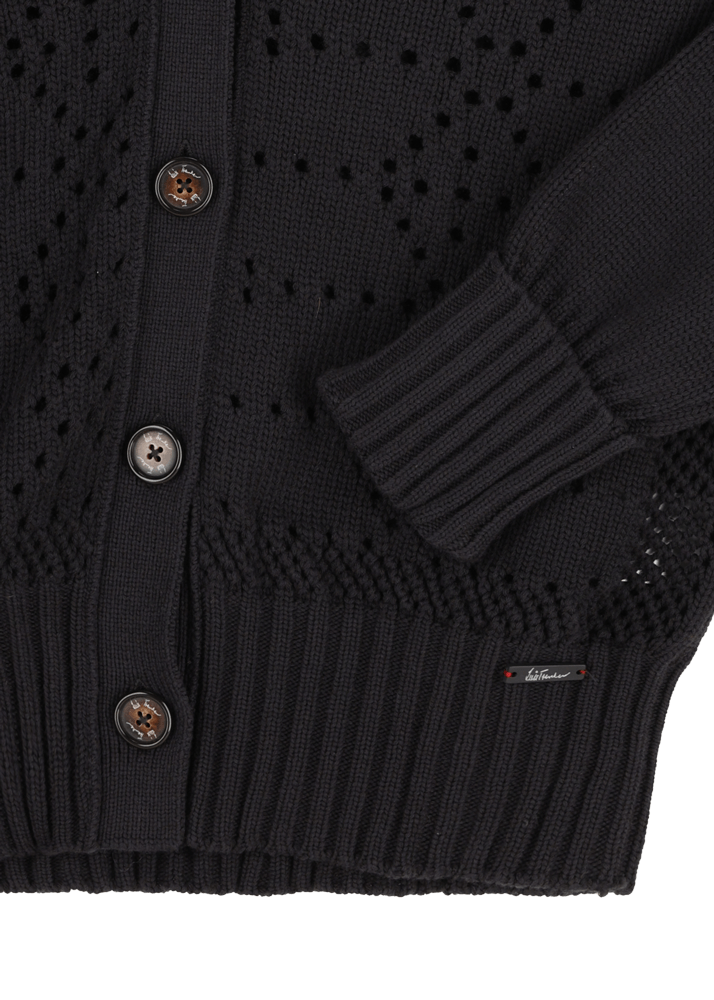 Luis Trenker Cardigan in maglia traforata in misto cotone modello Lualma Black Friday