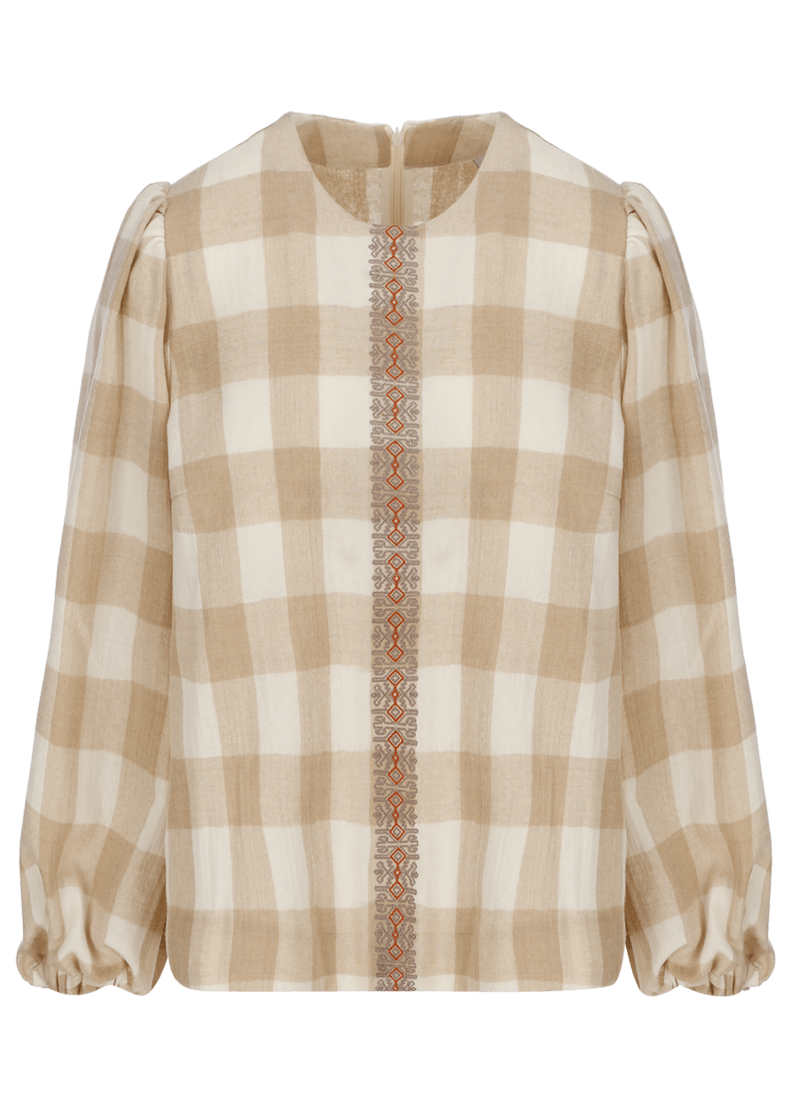 Luis Trenker Blusa con motivo a quadri modello Lugiada Super Saving Price