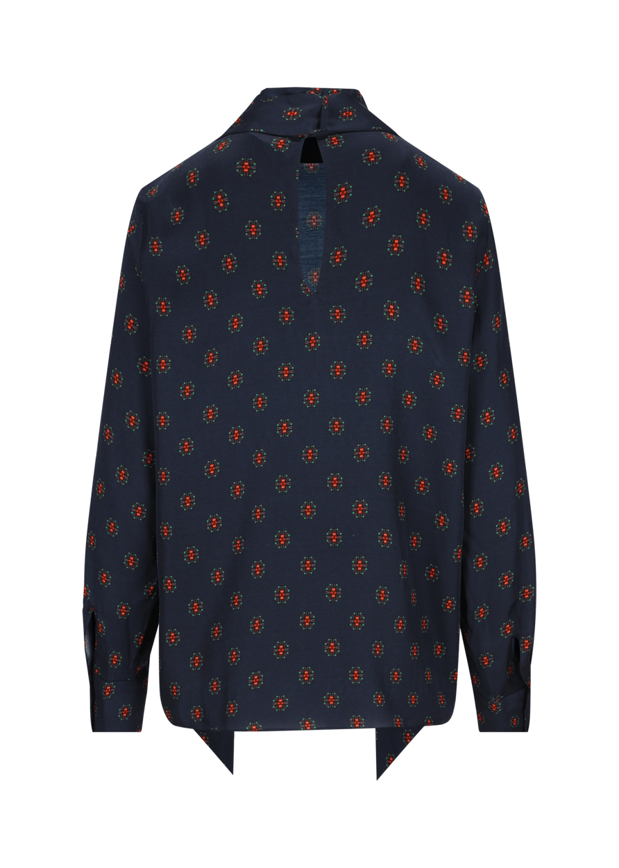Luis Trenker Blusa modello Lubianca con fiocco e stampa Rilascio limitato