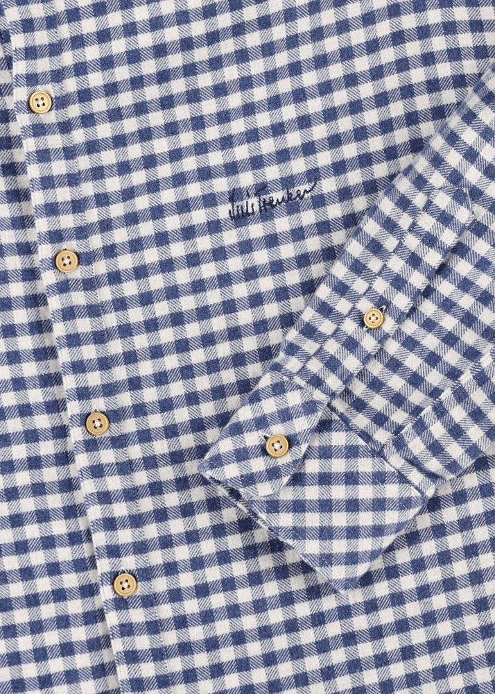 Luis Trenker Camicia con colletto alla coreana e motivo vichy Lubernet Moda