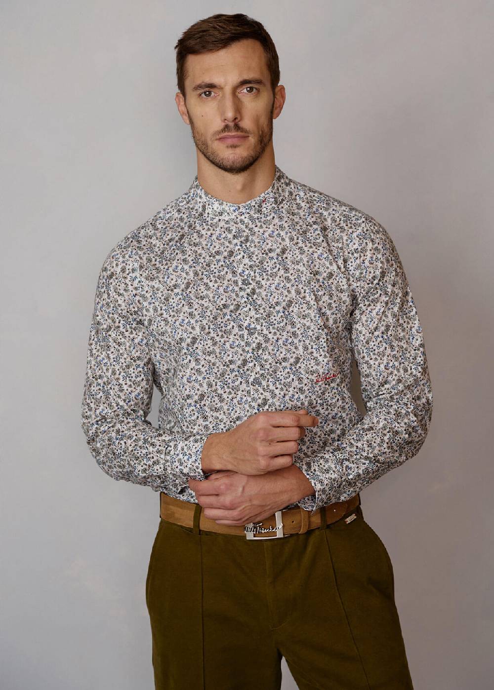 Luis Trenker Camicia con motivo floreale Lubernet Sconto di tempo limitato