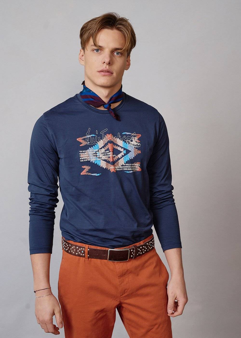 Luis Trenker Maglia a maniche lunghe con stampa e ricamo modello Luloris Cyber Monday