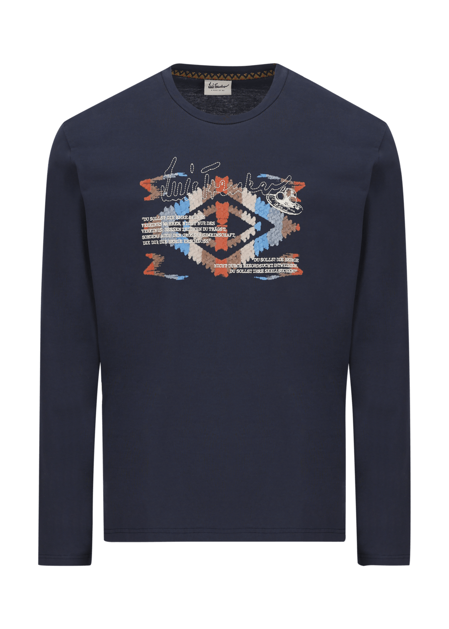 Luis Trenker Maglia a maniche lunghe con stampa e ricamo modello Luloris Cyber Monday