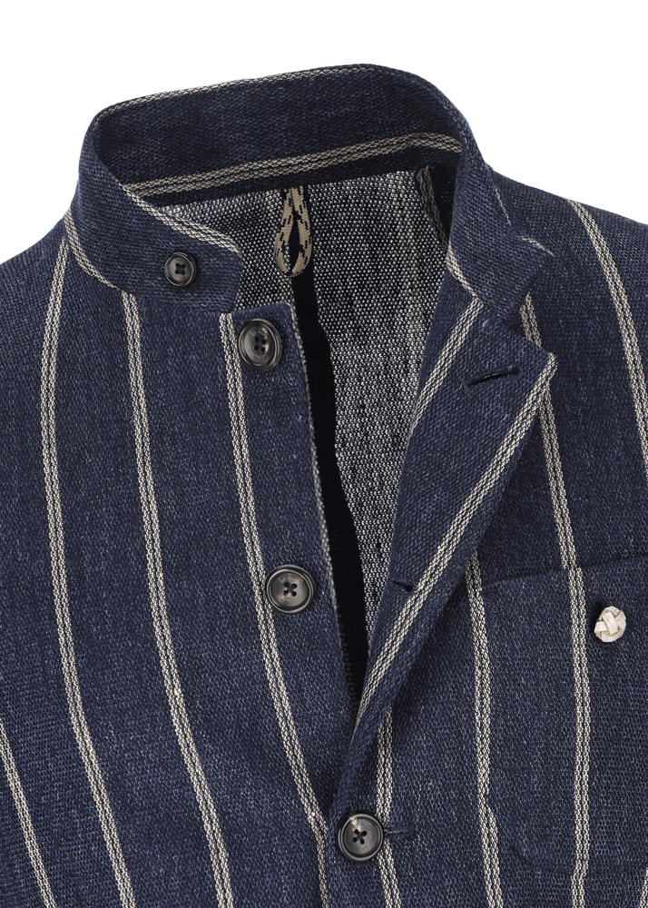 Luis Trenker Blazer in lino con motivo gessato modello Lusandro Promozione Limitata