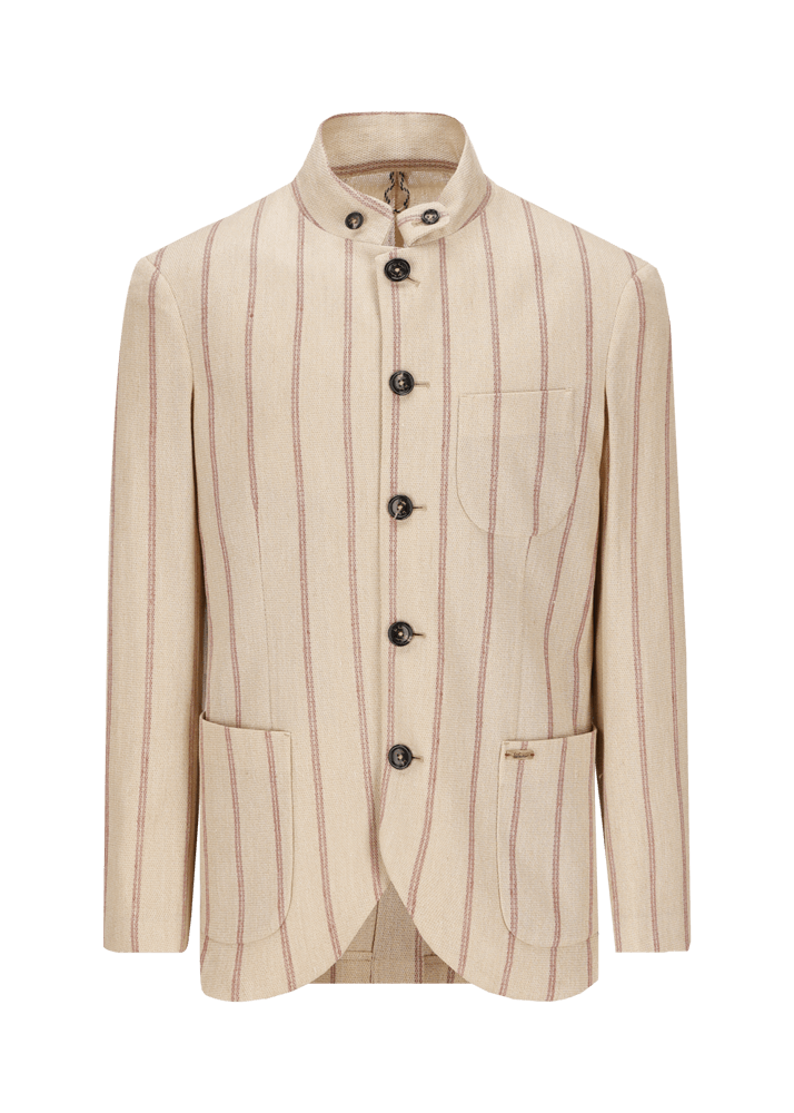 Luis Trenker Blazer in lino con motivo gessato modello Lusandro Fino Al -60%