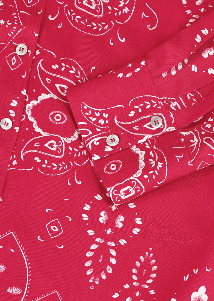 Luis Trenker Blusa in viscosa con stampa bandana modello Lubarbara Saldi