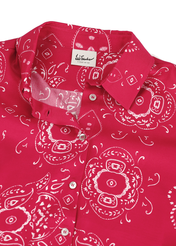 Luis Trenker Blusa in viscosa con stampa bandana modello Lubarbara Saldi