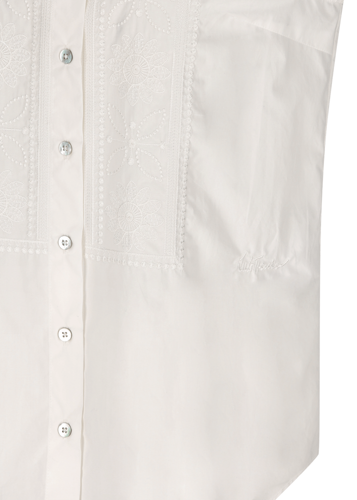 Luis Trenker Blusa in cotone smanicata modello Lubetta Saldi Di Fabbrica