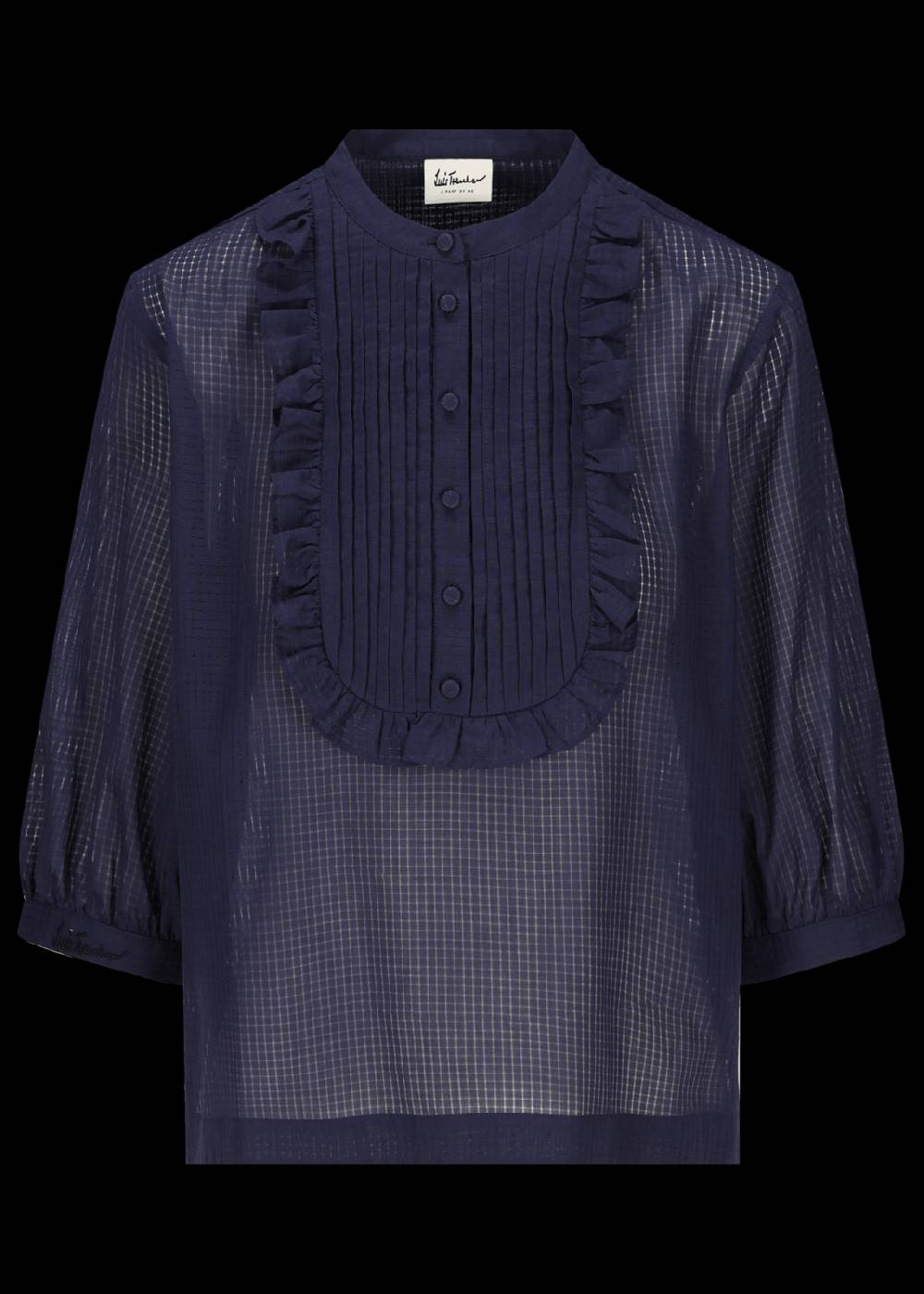 Luis Trenker Blusa in cotone con plastron modello Lufasta Nuova