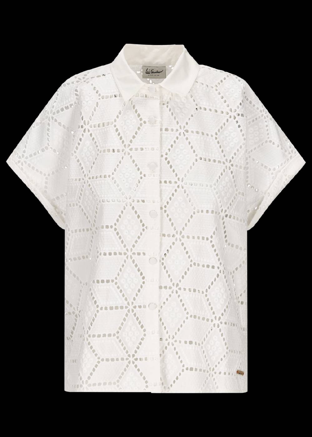 Luis Trenker Blusa a maniche corte in pizzo sangallo modello Luflora Moda