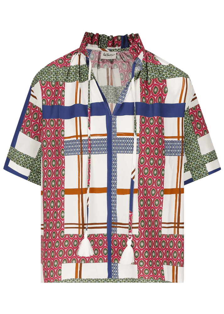 Luis Trenker Blusa a maniche corte con stampa colorata modello Lufiore Comprare a buon mercato