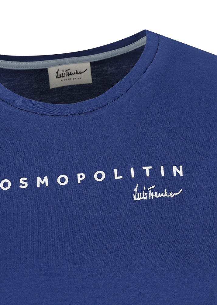 Luis Trenker T-shirt con logo ricamato e stampa "Kosmopolit" Cyber Monday
