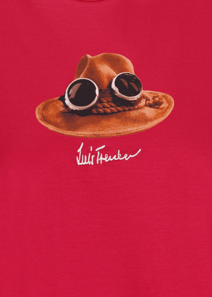 Luis Trenker T-shirt con grafica iconica raffigurante "Il Cappello" Offerta Giorno del Papà